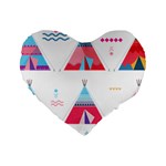 pink tipi  Standard 16  Premium Flano Heart Shape Cushion 