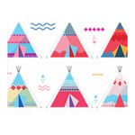 pink tipi  Double Sided Flano Blanket (Mini)