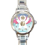 pink yeti  Round Italian Charm Watch