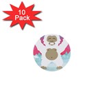 pink yeti  1  Mini Button (10 pack) 