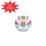 pink yeti  1  Mini Magnet (10 pack) 