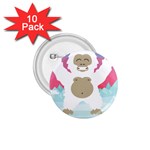 pink yeti  1.75  Button (10 pack) 