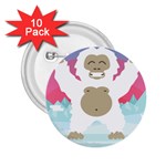 pink yeti  2.25  Button (10 pack)