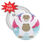 pink yeti  2.25  Button (100 pack)