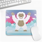 pink yeti  Large Mousepad