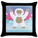 pink yeti  Throw Pillow Case (Black)