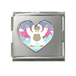 pink yeti  Mega Link Heart Italian Charm (18mm)