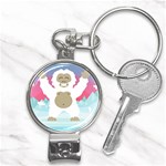 pink yeti  Nail Clippers Key Chain