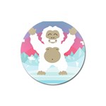 pink yeti  Magnet 3  (Round)