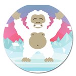 pink yeti  Magnet 5  (Round)