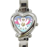 pink yeti  Heart Italian Charm Watch