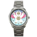 pink yeti  Sport Metal Watch