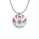 pink yeti  1  Button Necklace