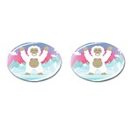 pink yeti  Cufflinks (Oval)