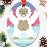 pink yeti  Oval Ornament (Two Sides)