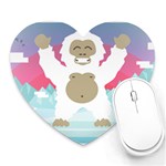 pink yeti  Heart Mousepad