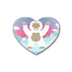 pink yeti  Rubber Coaster (Heart)