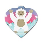 pink yeti  Dog Tag Heart (One Side)