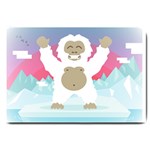 pink yeti  Large Doormat