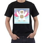 pink yeti  Men s T-Shirt (Black)