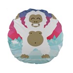 pink yeti  Standard 15  Premium Round Cushion 