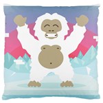 pink yeti  Large Flano Cushion Case (One Side)