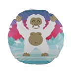 pink yeti  Standard 15  Premium Flano Round Cushion 