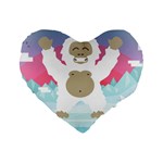 pink yeti  Standard 16  Premium Flano Heart Shape Cushion 