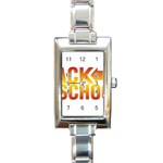 Back To School Rectangle Italian Charm Watch