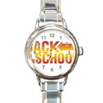 Back To School Round Italian Charm Watch