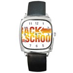 Back To School Square Metal Watch