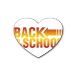 Back To School Rubber Coaster (Heart)