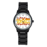 Back To School Stainless Steel Round Watch