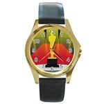 Oscars Round Gold Metal Watch