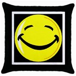 Smiley Throw Pillow Case (Black)