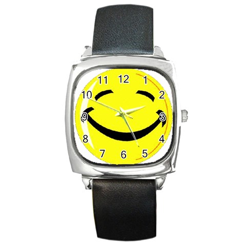 Smiley Square Metal Watch from ArtsNow.com Front