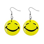 Smiley 1  Button Earrings