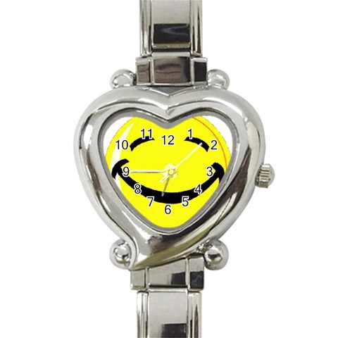 Smiley Heart Italian Charm Watch from ArtsNow.com Front