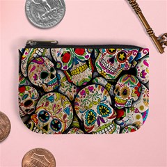 Sugar Skull Collage Mini Coin Purse from ArtsNow.com Front