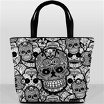 Sugar Skulls   Black And White Bucket Bag