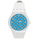 poop donald trump Round Plastic Sport Watch (M)