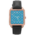 poop donald trump Rose Gold Leather Watch 