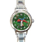 Magic Mushroom Round Italian Charm Watch