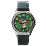 Magic Mushroom Round Metal Watch