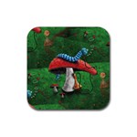 Magic Mushroom Rubber Coaster (Square)