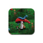 Magic Mushroom Rubber Square Coaster (4 pack)