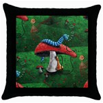 Magic Mushroom Throw Pillow Case (Black)