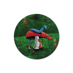 Magic Mushroom Rubber Coaster (Round)