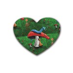 Magic Mushroom Rubber Heart Coaster (4 pack)