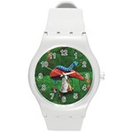 Magic Mushroom Round Plastic Sport Watch (M)